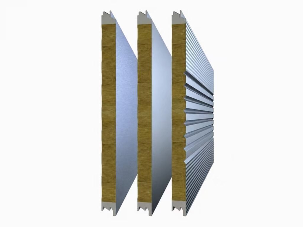 Buidling Exterior Wall Rock Wool Sandwich Panel with PU Edge Sealing