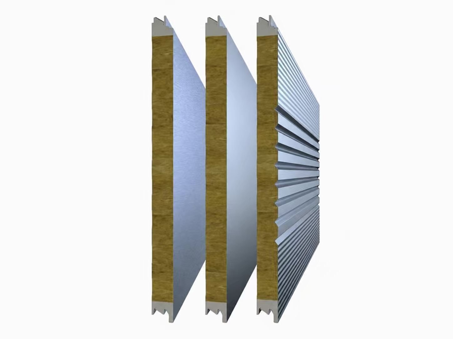 Buidling Exterior Wall Rock Wool Sandwich Panel with PU Edge Sealing